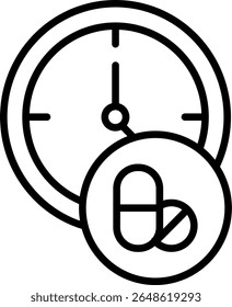 Design de ícone de linha de vetor de medicamento
