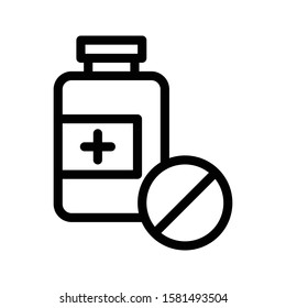 drug vector thin line icon 