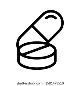 drug vector thin line icon 