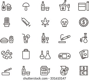 Drugs Addictions Outline Icons Stock Vector (Royalty Free) 331610147 ...