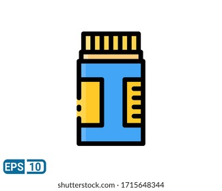 drugs bottle filled line style icon. drugs bottle symbol. vector illustration for graphic designer, website, UI. Eps10