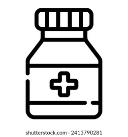 drugs bottle Line Icon Background White