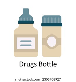 Drugs Bottle vector Flat Icon Design illustration. Medical and Healthcare Symbol on White background EPS 10 File