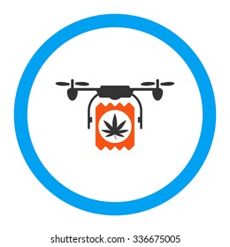 Drugs Drone Delivery vector icon. Style is flat rounded symbol, bright colors, rounded angles, white background.