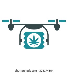 Drugs Drone Shipment vector icon. Style is bicolor flat symbol, soft blue colors, rounded angles, white background.