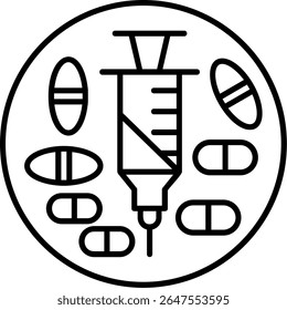 Design de ícone de estilo preenchido de medicamentos