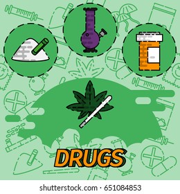 Drugs flat concept icons