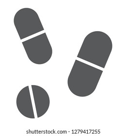 Drugs glyph icon, pharmacy and medicine, pills sign, vector graphics, a solid pattern on a white background, eps 10.
