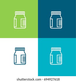 Drugs green and blue material color minimal icon or logo design