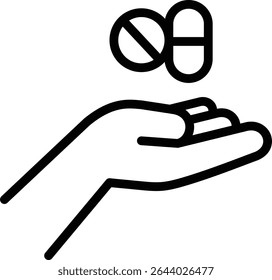 drugs icon illustration design with outline, this is not made from any AI generation