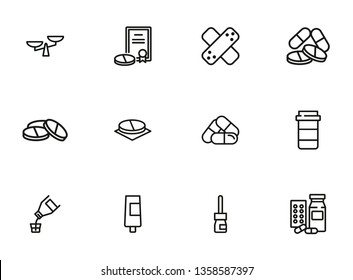 Drugs Icon Set. Drugstore Concept. Vector Illustration Can Be Used For Topics Like Apothecary, Pharmaceuticals, Medicine