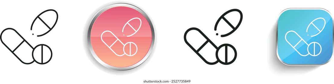 drugs icon. Thin Linear, Regular and Button Style Design Isolated On White Background
