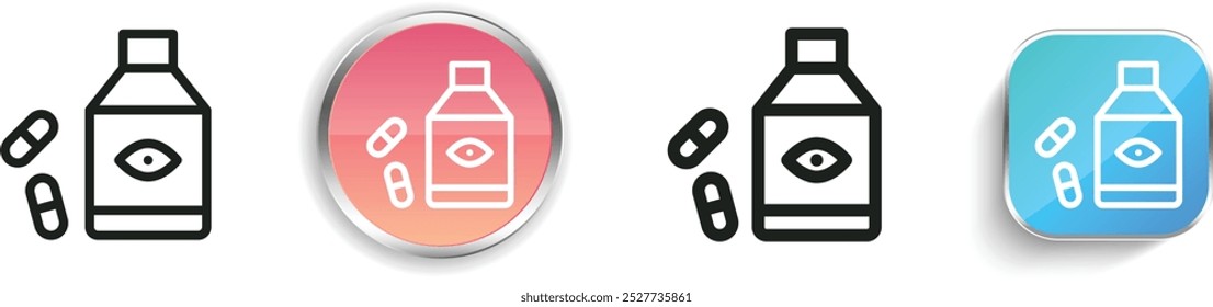 drugs icon. Thin Linear, Regular and Button Style Design Isolated On White Background