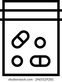 icono de drogas. Diseño de estilo lineal delgado aislado sobre fondo blanco