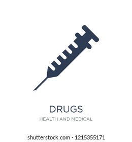 Drugs icon. Trendy flat vector Drugs icon on white background from Health and Medical collection, vector illustration can be use for web and mobile, eps10