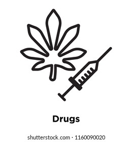 Drugs icon vector isolated on white background, Drugs transparent sign , line and outline elements in linear style