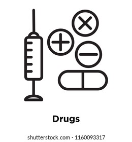 Drugs icon vector isolated on white background, Drugs transparent sign , line and outline elements in linear style