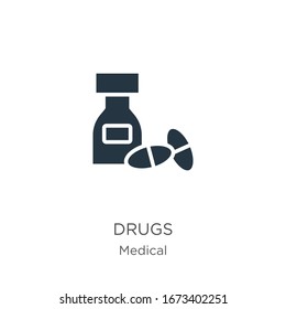 Vector de icono de drogas. Icono moderno de drogas planas de la colección médica aislado en fondo blanco. La ilustración vectorial se puede utilizar para diseño gráfico web y móvil, logotipo, eps10