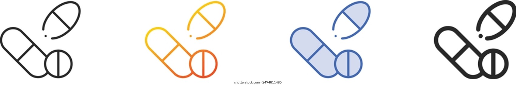 drugs icon.Thin Linear, Gradient, Blue Stroke and bold Style Design Isolated On White Background
