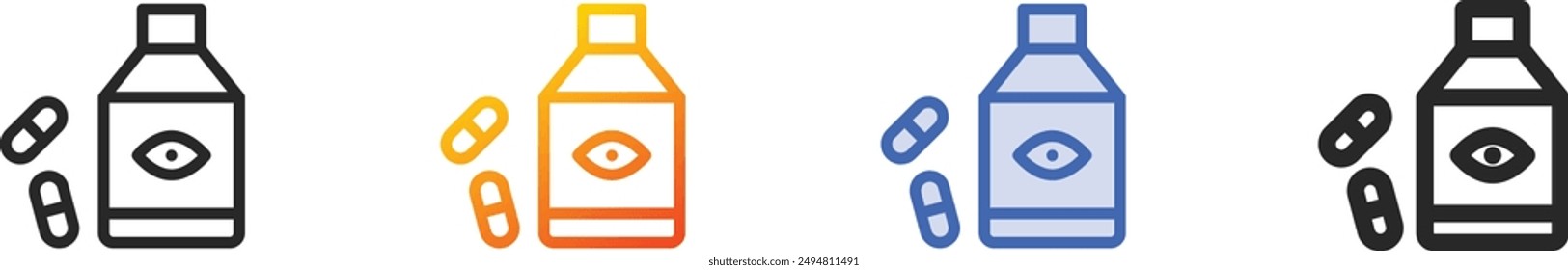 drugs icon.Thin Linear, Gradient, Blue Stroke and bold Style Design Isolated On White Background