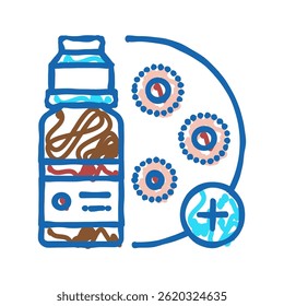 drugs infection treatment doodle icon sketch vector. drugs infection treatment sign. isolated symbol illustration