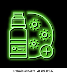 drugs infection treatment neon light sign vector. drugs infection treatment illustration
