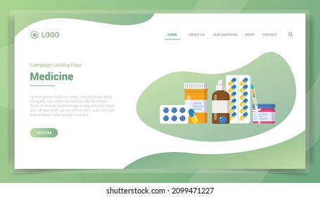 drugs medicine concept for website template landing homepage