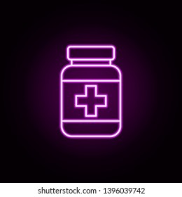 Drugs medicine neon icon. Elements of medical set. Simple icon for websites, web design, mobile app, info graphics