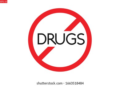Los medicamentos no permiten icono, detener el icono de drogas vectorial 