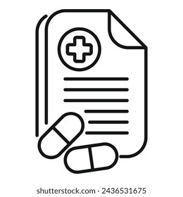 Drugs patient recommendation icon outline vector. Medical hospitalization. Well being