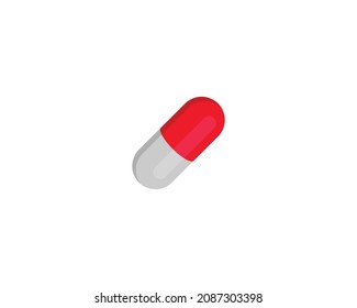 Drogen Pille Vektorgrafik einzeln Symbol. Emoji-Illustration. Drug Kapsel Vektor Emoticon