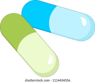 Drugs and Pills on white background, Medical pill, Tablet symbol. Vector Illustration.