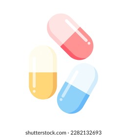 Drugs pills, Pharmaceutical pills, Pharmacy treatment, health pills, medication vitamins, and tablet illustration