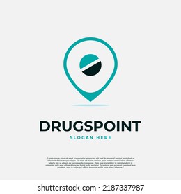 Drugs point logo design template