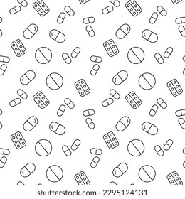 Drugs Seamless Pattern for Printing and Wrapping 