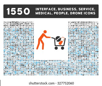 Drugs Shopping and other web interface, business tools, people poses, medical service vector icons. Style is flat symbols, bicolored, rounded angles, white background.
