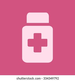 Drugs sign icon. Pack with pills. Flat design style. Vector EPS 10.