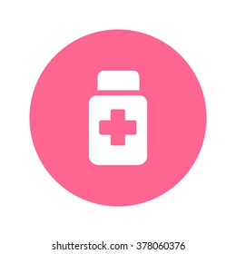 Drugs sign icon. Pack with pills. Flat design style. Vector EPS 10.