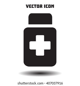 Drugs sign icon. Pack with pills. Flat design style. Vector EPS 10.