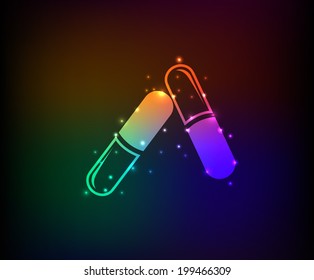 Drugs symbol,Rainbow vector