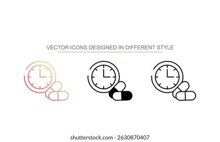 Drugs Time icon design with white background stock illustration
