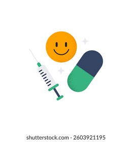 Drugs. Unhealthy habits and addictions concept. Vector illustration on a white background. 