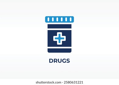 DRUGS vector, icon or logo sign isolated symbol illustration