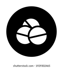 Drugs vector icon. Pills flat vector icon.  Pill icon. Vector icon for web application or UI. 