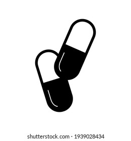 Icono vectorial de drogas. Pega el icono del vector plano.  Icono de píldora. Icono de vector para aplicación web o interfaz de usuario. 