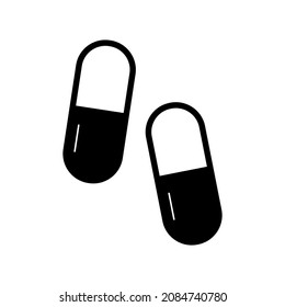 Icono vectorial de drogas. Pega el icono del vector plano.  Icono de píldora. Icono de vector para aplicación web o interfaz de usuario. 
