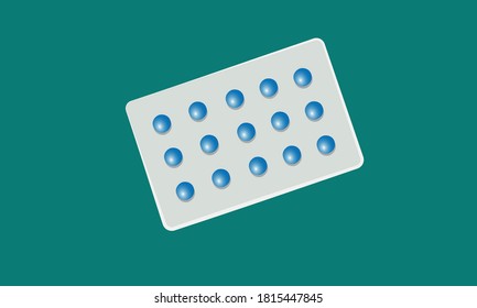 Drugs. Vector illustration of blisters, tablets.