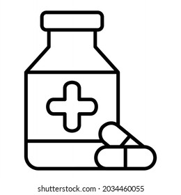 Icono De Esquema Del Vector De Drogas Aislado En Fondo Blanco
