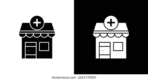Icono de droguería de un Vector de estilo plano