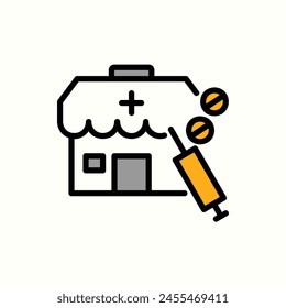 drugstore icon, isolated icon in light background, perfect for website, blog, logo, graphic design, social media, UI, mobile app